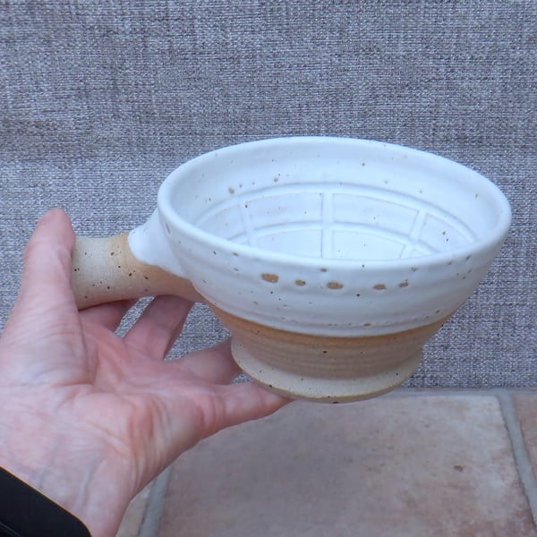 Apothecary shaving lather soap bowl shave hand thrown in stoneware pottery