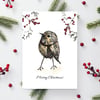 'Wee birdie' Christmas A6 cards - Unique Scottish artwork by Morvenna