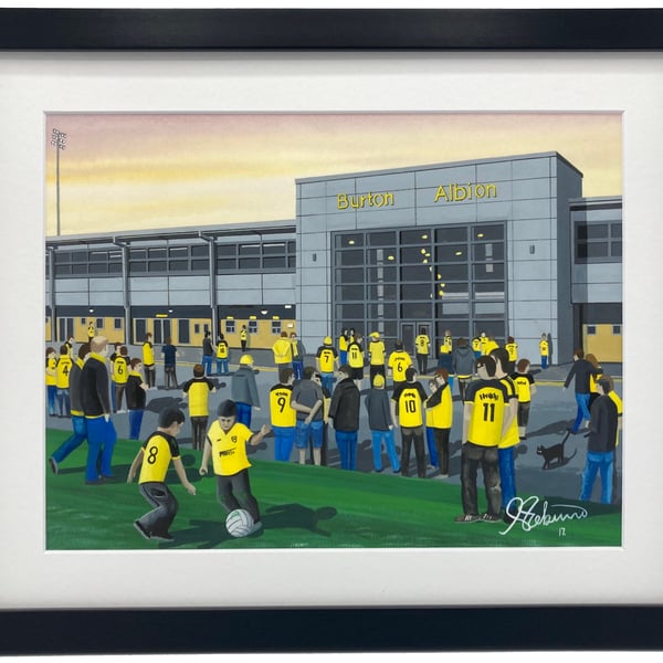 Burton Albion F.C, Pirelli Stadium. Framed, High Quality Football Art Print.