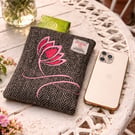 A beautiful Harris Tweed iPhone Sleeve with Embroidery