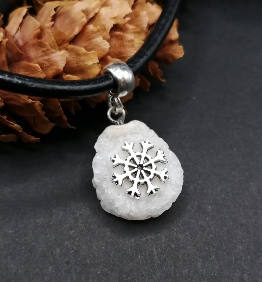Quartz Snowflake Necklace