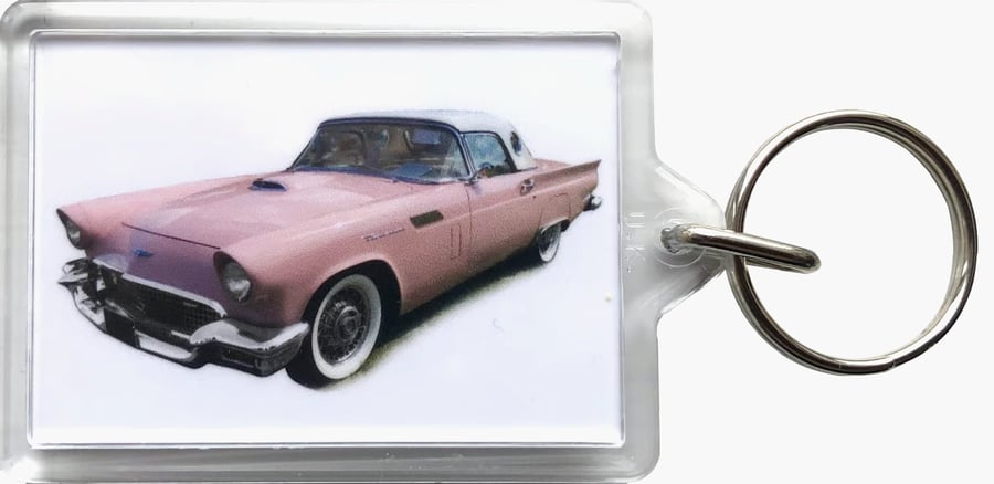 Ford Thunderbird 1957 - Keyring with 50x35mm Insert