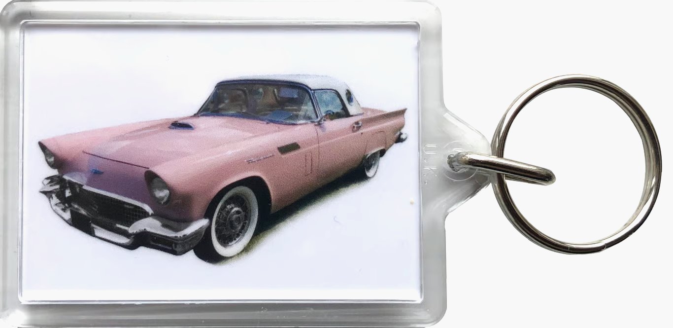 Ford Thunderbird 1957 - Keyring with 50x35mm Insert