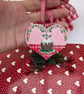 Christmas Pudding hand-painted Christmas heart decoration  - Image 3