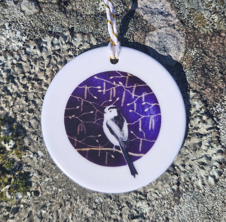 Fuffit in Hazel Catkins Ceramic Hanging Bauble 