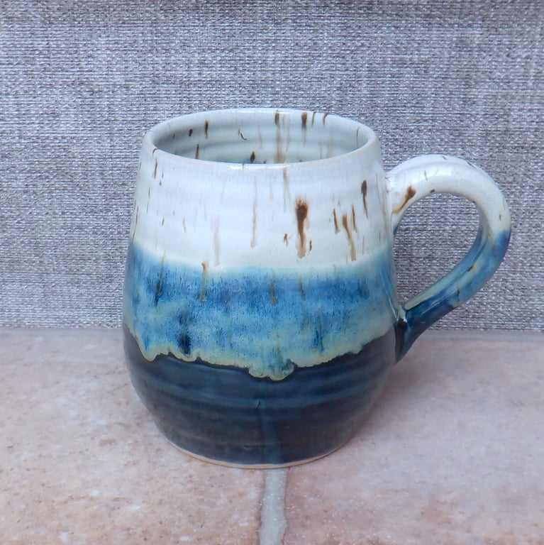 Extra large cuddle mug hand thrown tankard stoneware pottery ceramic handmade 