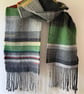 Ecclesall Woods Handwoven Herringbone Lambswool Scarf, Green - Image 8