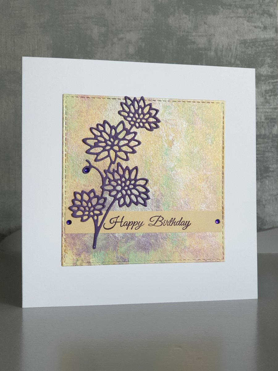 Purple & Yellow Birthday Card 
