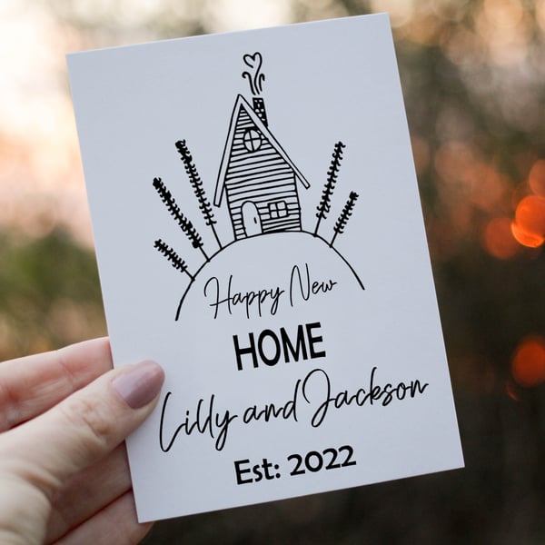 Happy New Home Card, Personalised Card for New Home, Congratulations Card