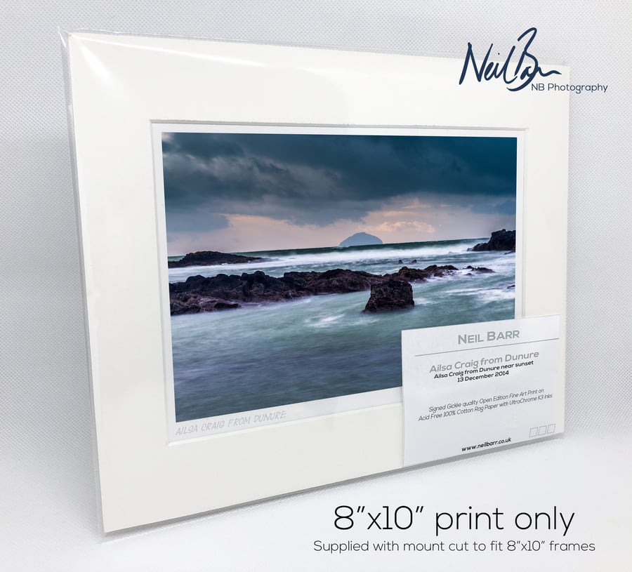 Ailsa Craig from Dunure, South Ayrshire, Scotland - A5 (10" x 8") Unframed Print