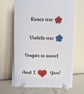 Roses are red, violets are blue button greetings card - Image 1