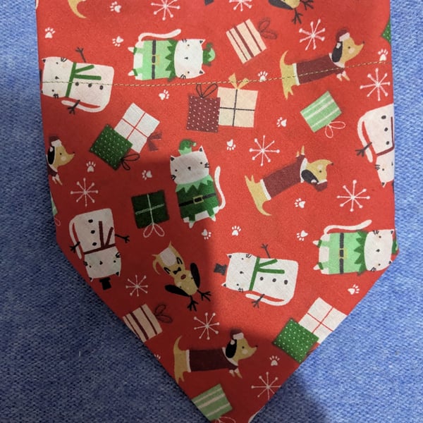 Christmas print dog bandana large 