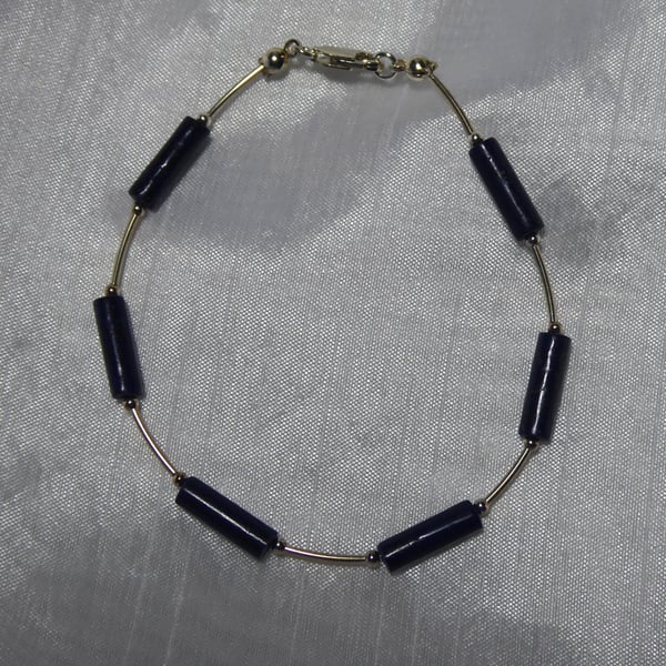 Lapis Lazuli & Sterling Silver Bracelet