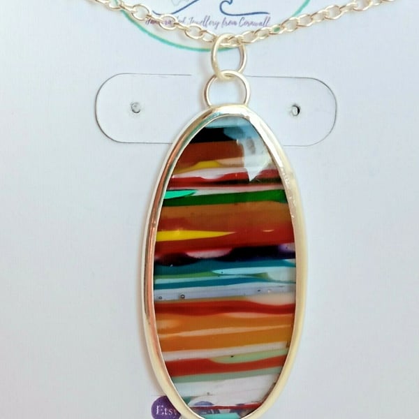 Surfite Necklace Fine & Sterling Silver Jewellery Gift Oval Pendant Handmade