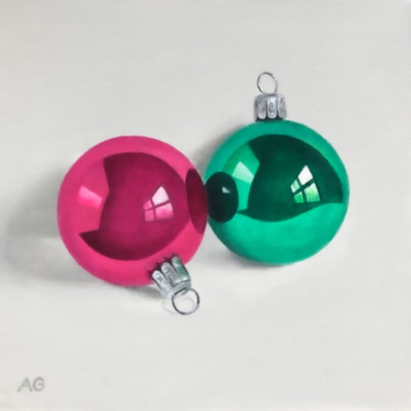 Christmas Baubles No. 2 Fine Art Giclée Mini Print