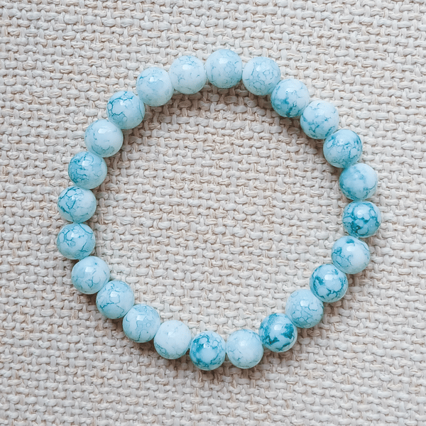 BEAD BRACELET Ladies Aqua Turquoise Bead Bracelet