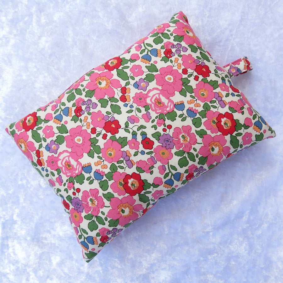 Mouse wrist support.  Wrist rest.  Made from Liberty Lantana.