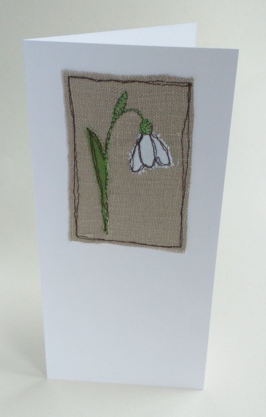 Embroidered Snowdrop 4 Card