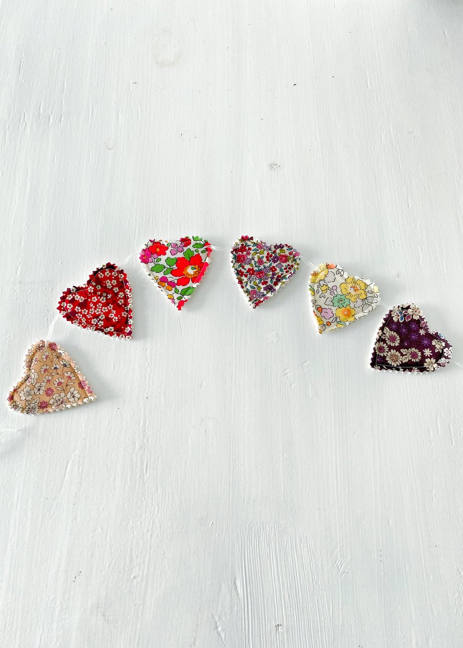 Heart Garland in Pretty Florals