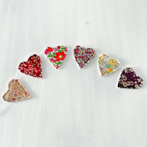 Heart Garland in Pretty Florals