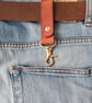 Leather Key Ring With Solid Brass Lobster Clip And Copper Saddle Rivet - Image 3