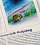 Original hand painted watercolour A3 Poster of a sussex southdowns Hedgehog - Image 5
