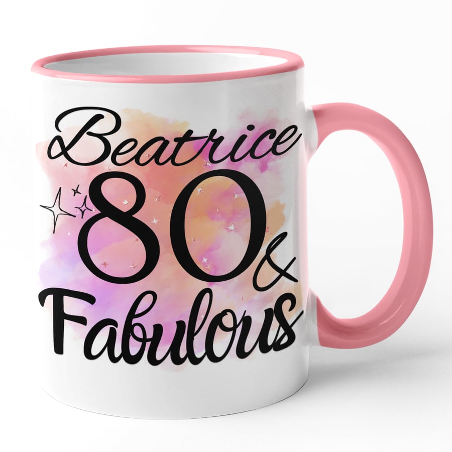 Personalised NAME, AGE and FABULOUS Birthday mug 30.40.50.60.70.80