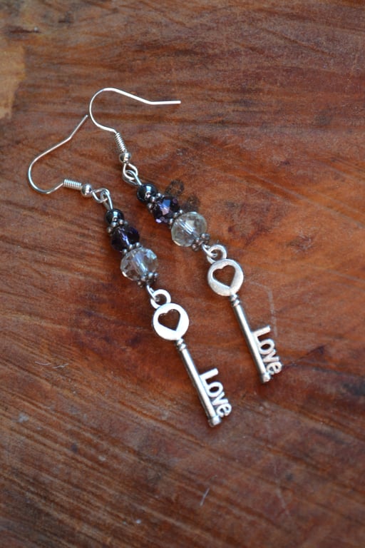 Steampunk keys earrings