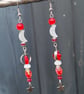 Ninette - Moon & Red Star Earrings 
