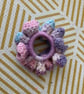 Colourful handmade crochet scrunchie