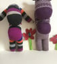 Handmade Striped Sock Dudette with pink cuddly round tummy, Nursery gift - Image 3