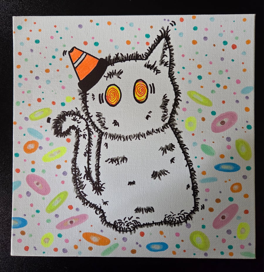 Nipfest original painting - fuzzy disco 