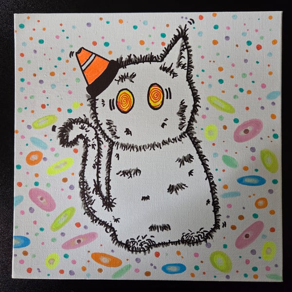 Nipfest original painting - fuzzy disco 