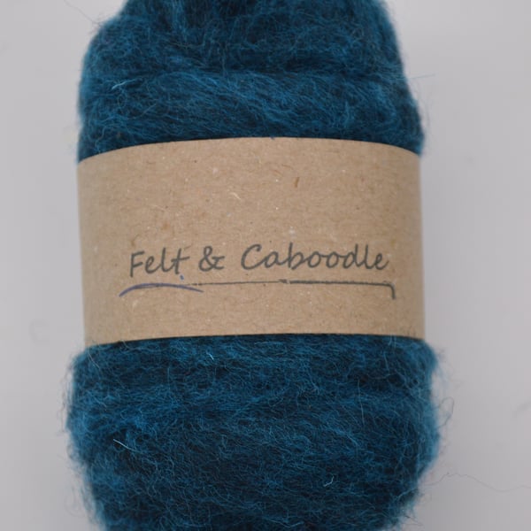 Carded Corriedale woolcolour mix, Blue