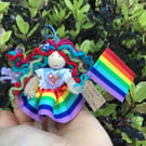 Rainbow Fairy Doll Decoration With Flag, Pride Month, LGBTQ Gift