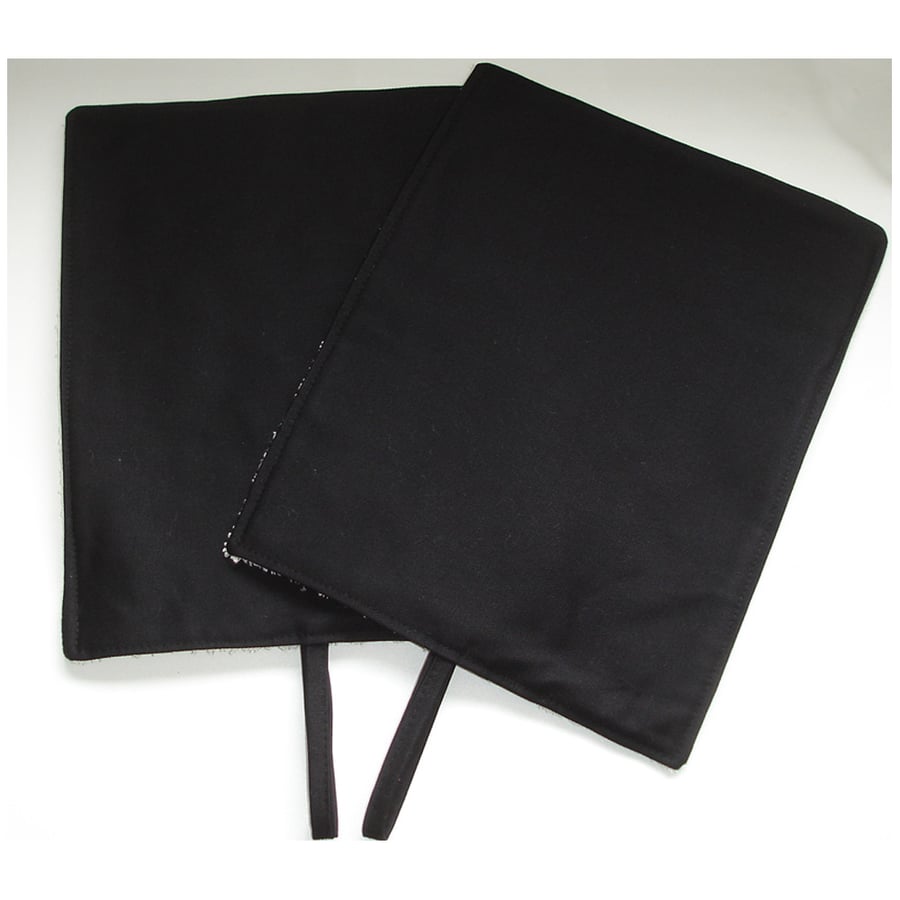 Pair of Black Rayburn 600 Hob Lid Mat Covers 2 x Cover Plain