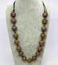Handmade necklace with handmade brown and purple lampwork glass beads - Image 6