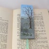 Winter Snowdrops bookmark - painted and stitched