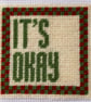 IT'S OKAY Modern Needlepoint Chart PDF - Retro Checkered Tapestry Pattern