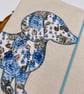 Reusable Appliqué A5 Notebook Cover with Notebook Included – Handmade Blue Flora - Image 2