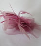 Rose Pink and Pale Plum Vintage Style Feather Orchid Flower Fascinator Hat  - Image 6