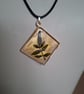 Real Leaf Style Hand Made Resin Crafted Pendant 