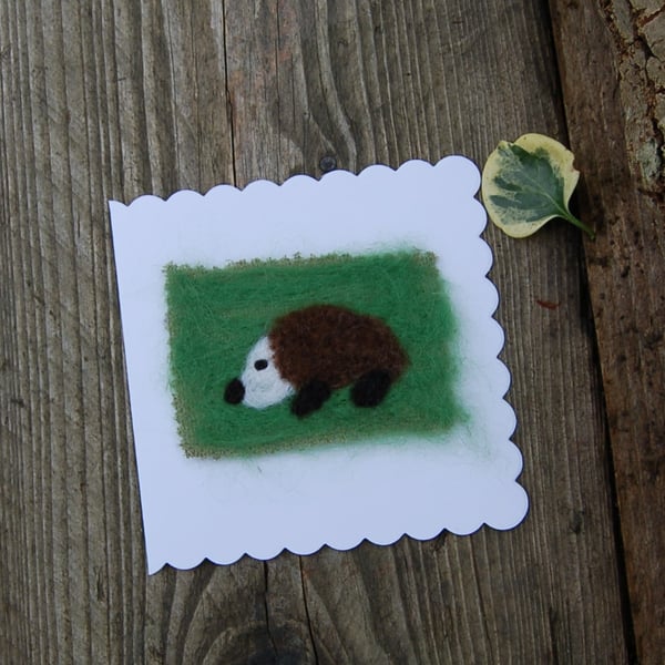  blank greetings card with hedgehog design - free postage