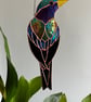 Stained Glass Bird - iridescent leaded glass starling  - Image 3