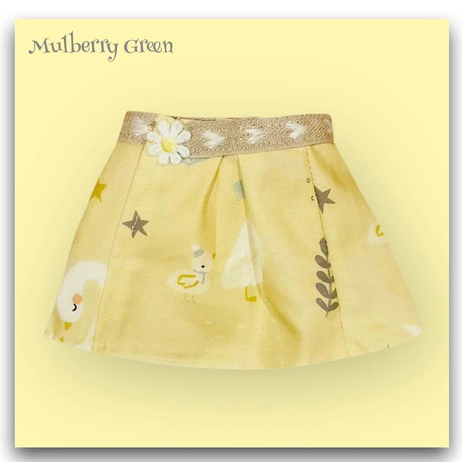 Little Duckling Wrapover Skirt with a heart print Waistband