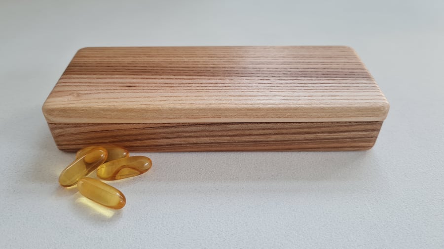 Large Solid Wood Pillbox - 7 Day Pill Organiser