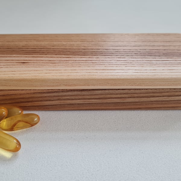 Large Solid Wood Pillbox - 7 Day Pill Organiser