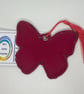 Butterfly Embroidered Bookmark, full pink - Image 2