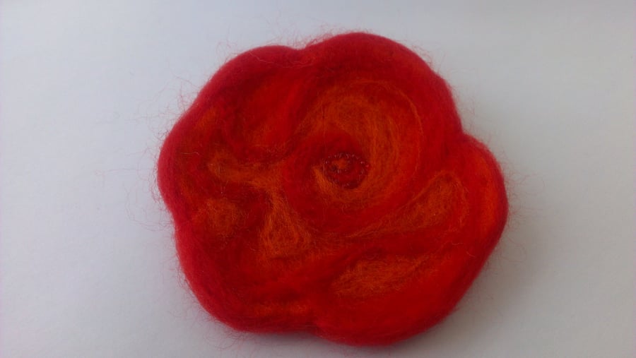 Red Rose Felted Corsage