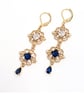 Regency Sapphire Crystal Earrings, Wedding Jewellery, Gift for Her